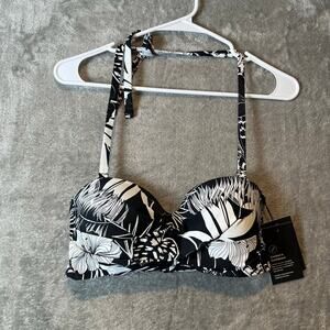 Knix Sculpt Bandeau Bikini Top Hibiscus Heat Size Medium‎ New